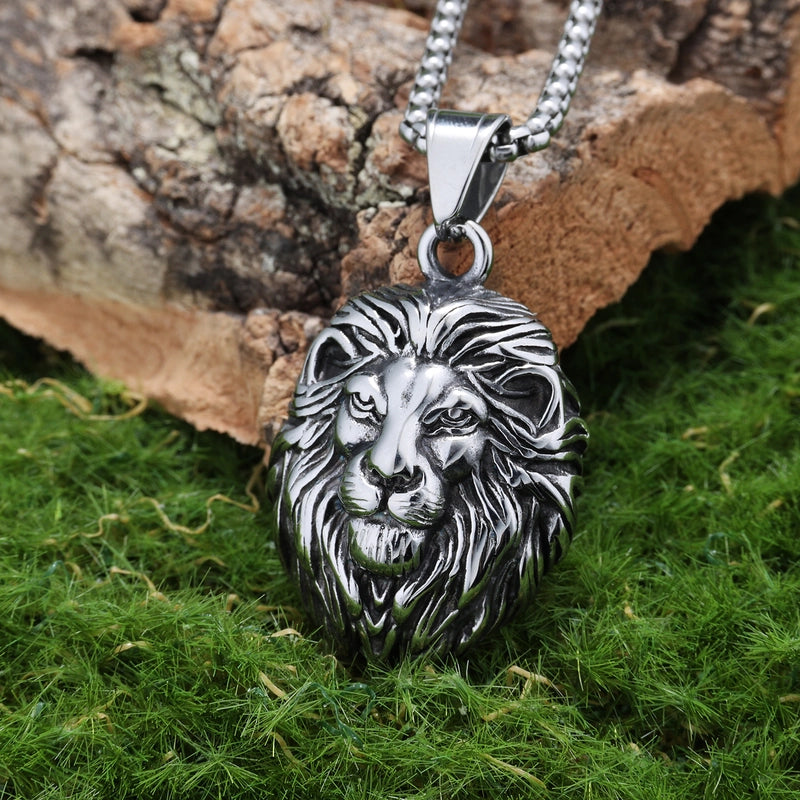Hip-Hop Rock Ethnic Style Lion’s Head 304 Stainless Steel Unisex