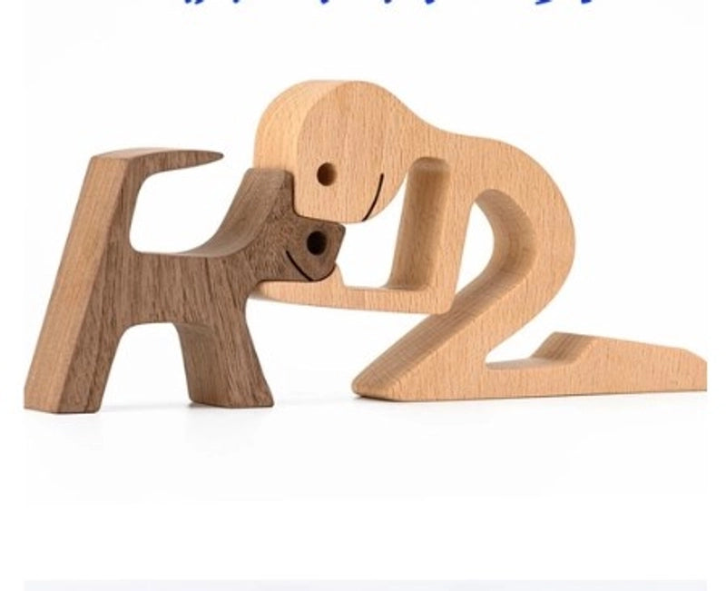 Pastoral Dog Wood Ornaments Artificial Decorations