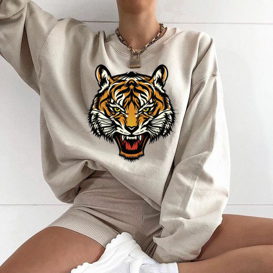 Basic Tiger Print Sweatshirt