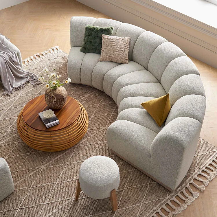Marlow Performance Boucl&eacute; Curve Sofa