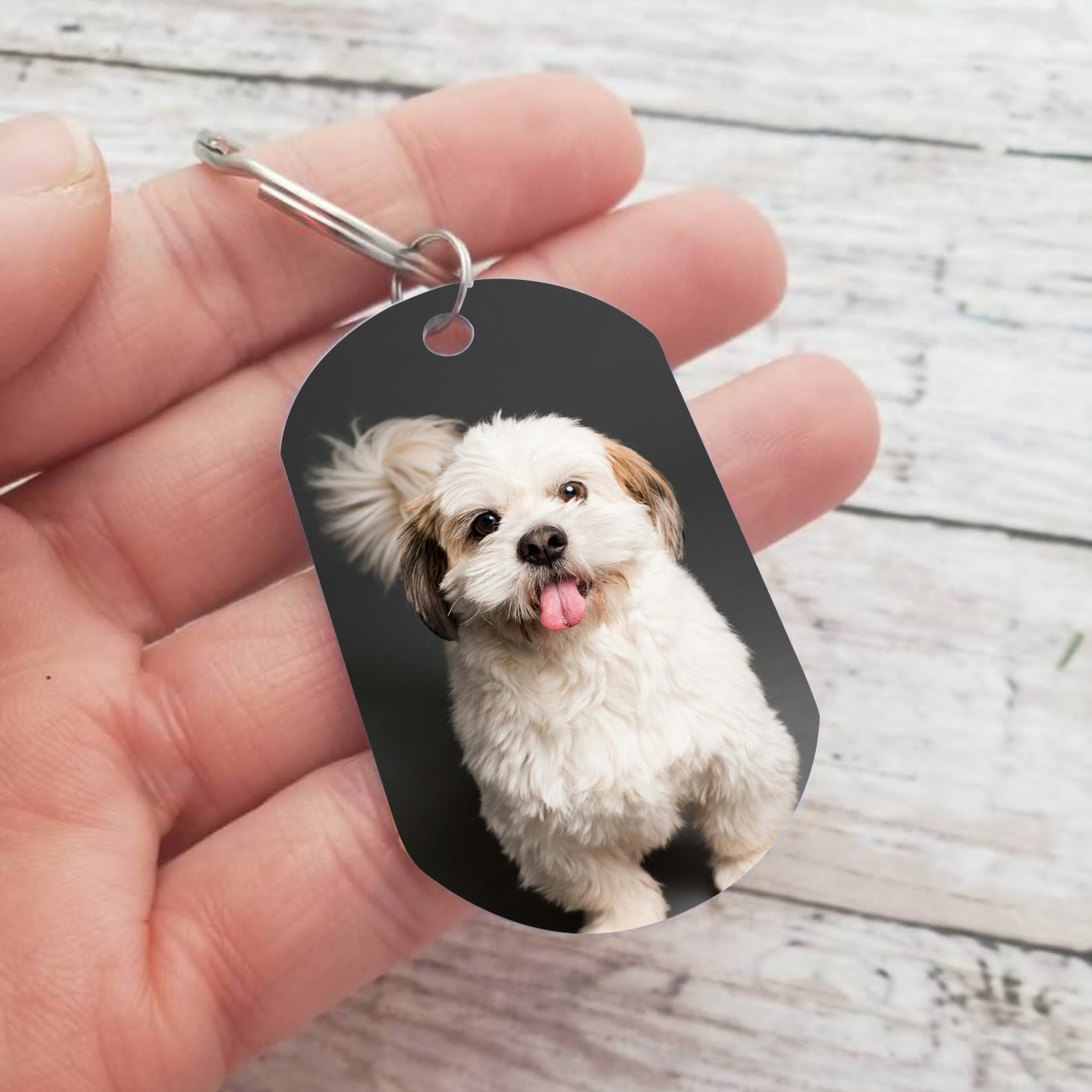 Personalised 2 Names & 1 Photo Keychain Custom Dog/Cat Paw Keychain Gift for Pet Lovers-Jessemade AU