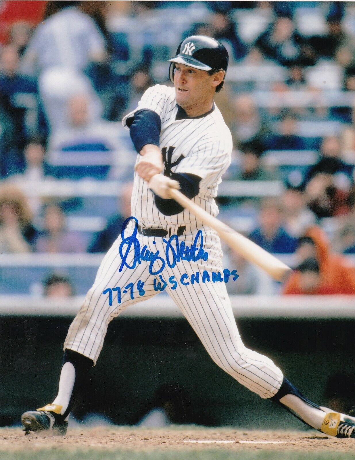 GRAIG NETTLES NEW YORK YANKEES 77-78 WS CHAMPS ACTION SIGNED 8x10