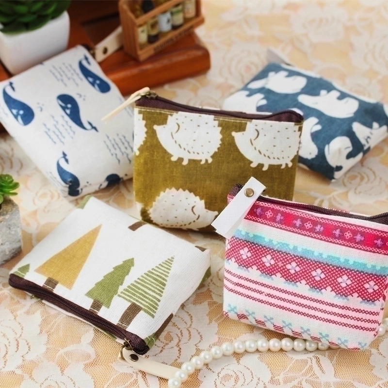 3 Pieces Women’s Animal Cotton Zipper Coin Purses