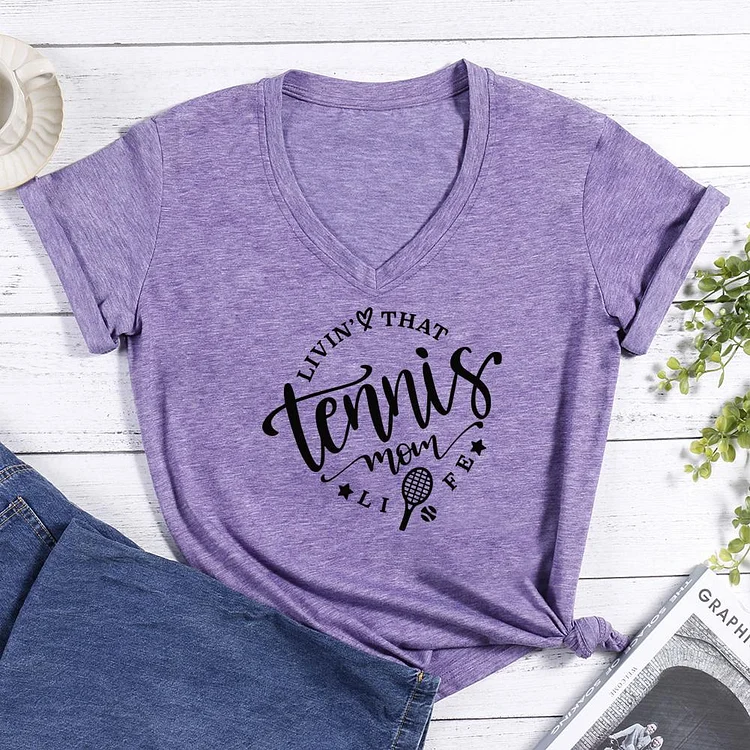 tennis V-neck T Shirt-Annaletters
