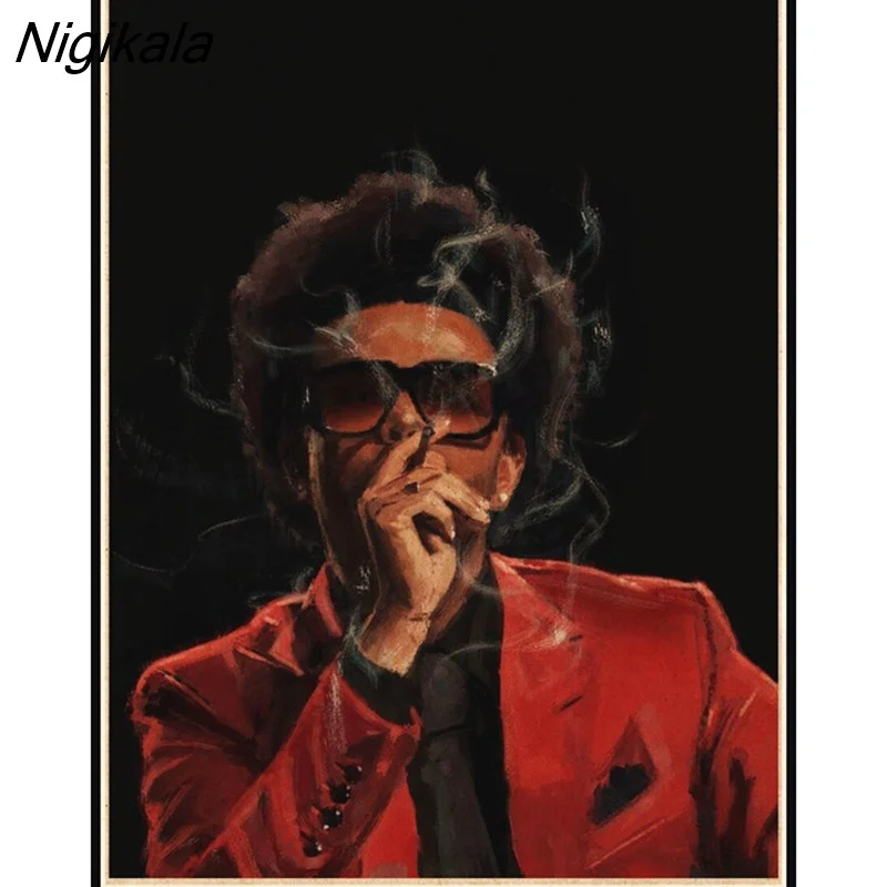 Nigikala Rapper Posters Hip Hop The Weeknd Wiken Potted Brother Quality Vintage Kraft Paper Painting Poster Living Room Wall Decor 304-0