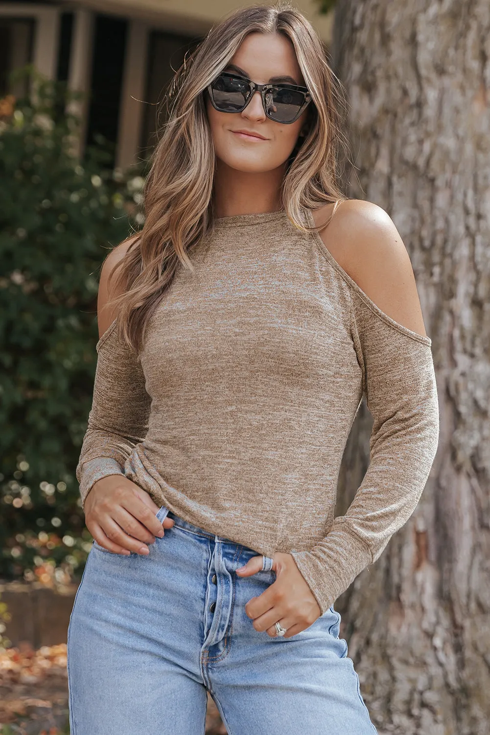 Stylish and Edgy Cold Shoulder Top