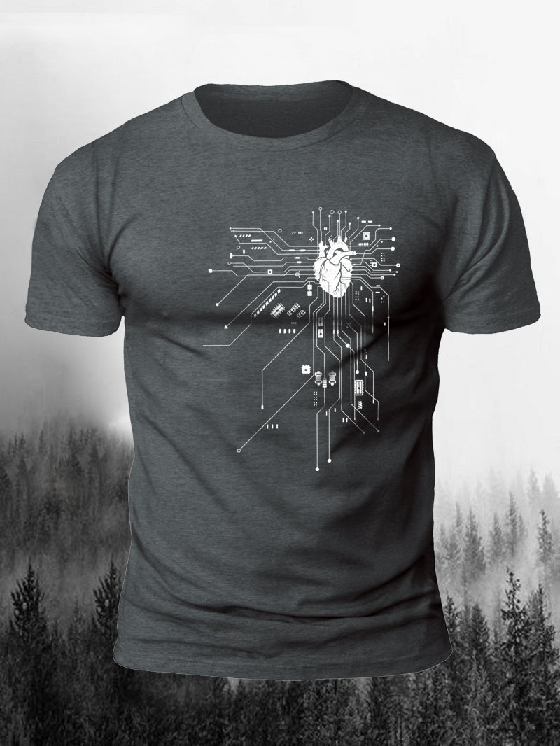Men's White Short-Sleeved Shirt Supporting Life