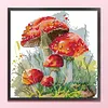 Red Mushroom In Grass-14CT Stamped Cross Stitch 21*21cm/8.27*8.27in tapestrymarket