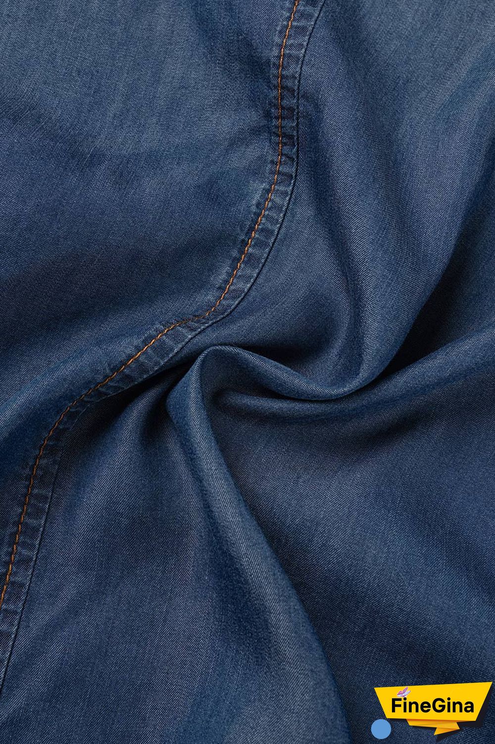 Blue Casual Solid Slit Turndown Collar Tops