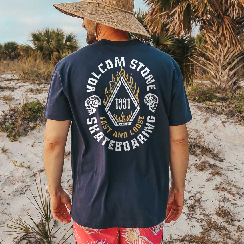 Unisex T-Shirt Volcom Surf Beach Daily Crew Neck Short Sleeve Tops / [blueesa] /