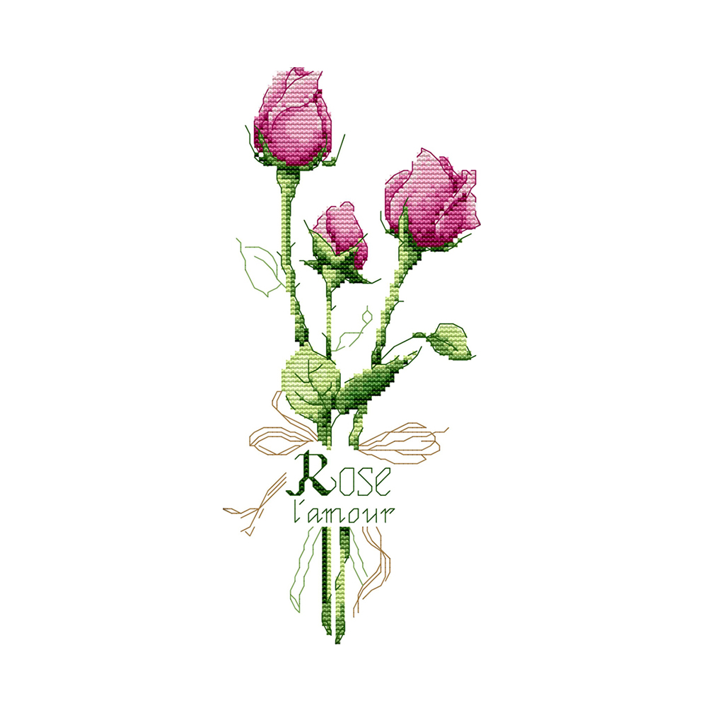 

Rose Flower - 14CT Stamped Cross Stitch - 16*31CM, 501 Original