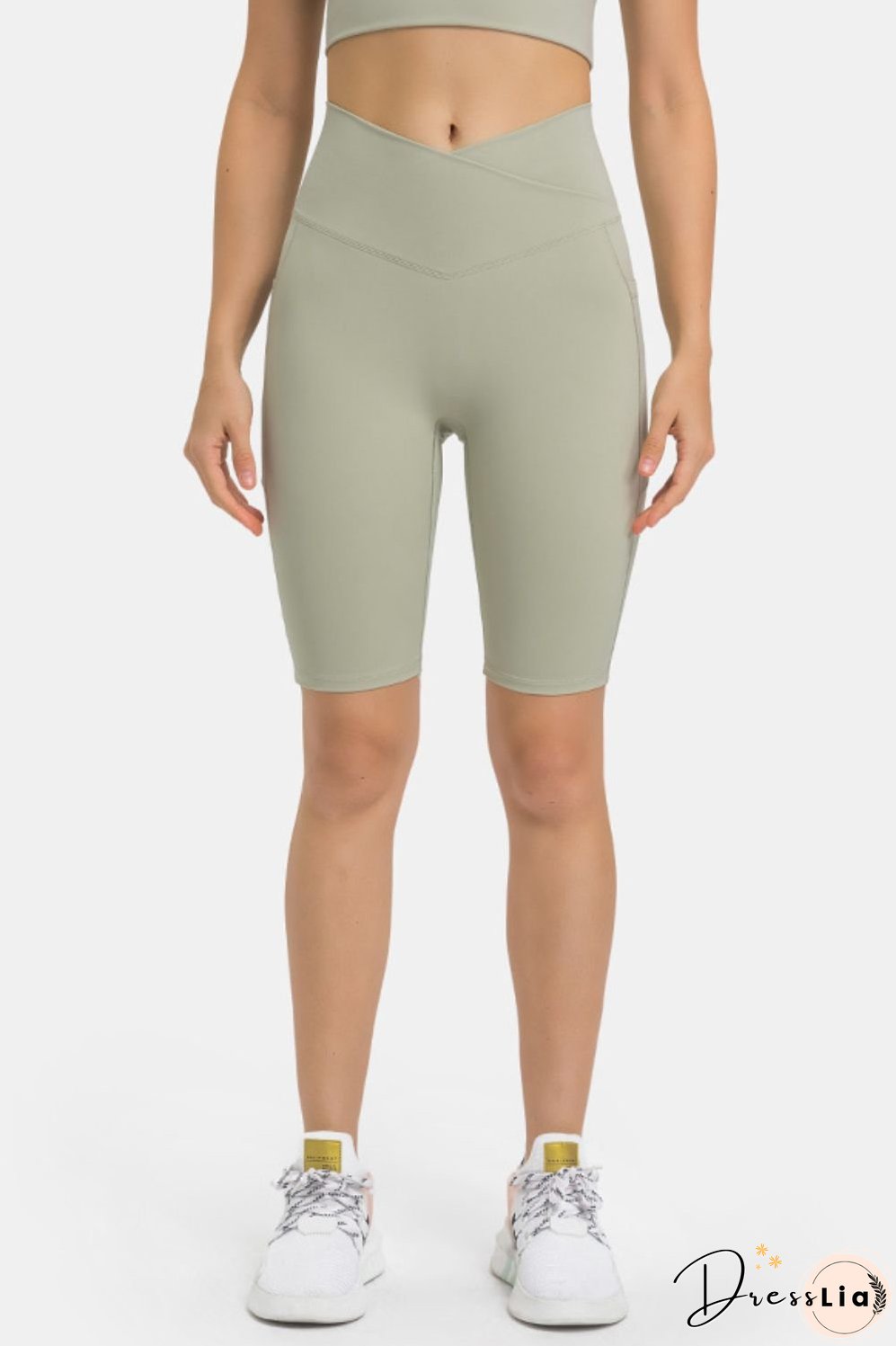 High Waist Biker Shorts with Pockets