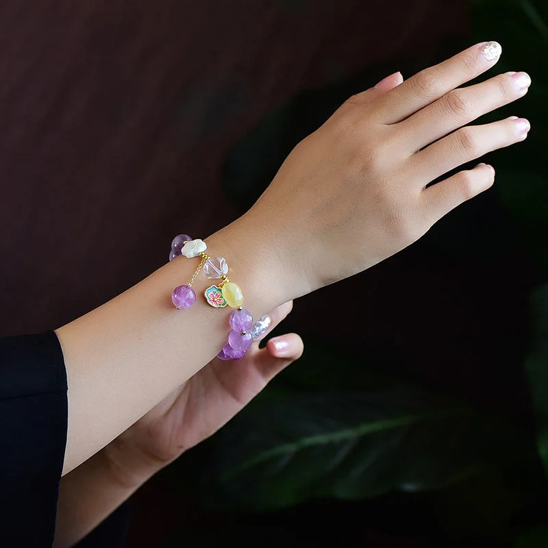 Natural Amethyst Fluorite Bracelet