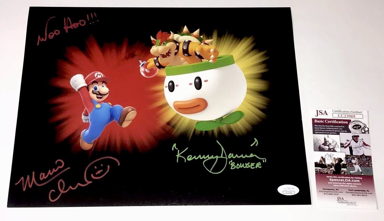 CHARLES MARTINET & KENNY JAMES Signed 11x14 Nintendo Super Mario Photo Poster painting JSA COA