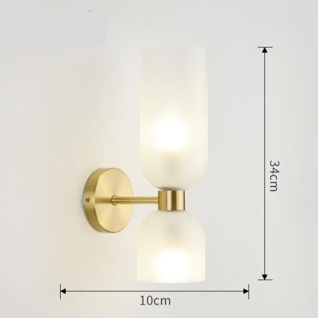 Nordic Wall Lamp All Copper Simple Personality Bedroom Bedside Lamp Light Extra Light Modern TV Background Copper Wall Lamp
