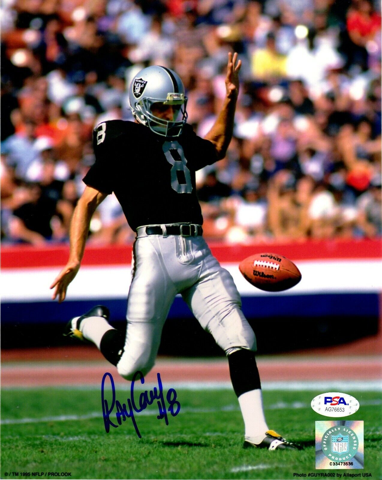 Ray Guy autographed signed 8x10 Photo Poster painting Los Angeles Raiders PSA COA