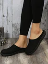 Plain Color Mesh Fabric Flat Clog Shoes