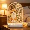 DIY Diamond Art LED Night Light &ndash; Light-Up Table Decor, Double-Sided Printed DIY Crystal Pearl Painting Decoration for Holiday & Gifts(Cat)