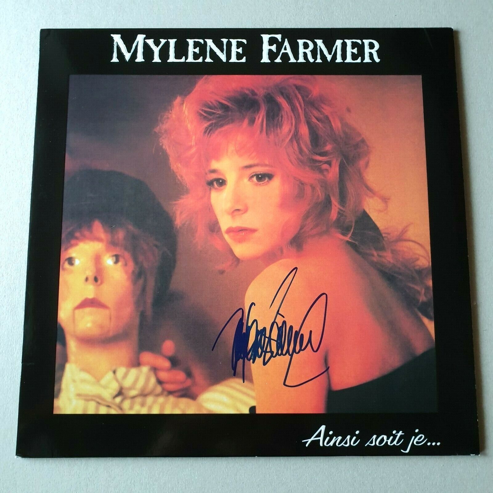 MYLENE FARMER - AINSI SOIT JE Signed Autographed ORANGE Vinyl LP RACC COA