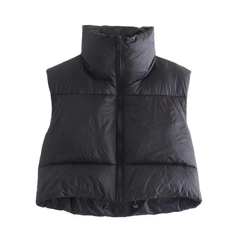 Cropped Vests For Women Winter Coat Warm Vest Down Jacket Female Sleeveless Parkas Short Waistcoat Ladies Down Coat Gilet Femme