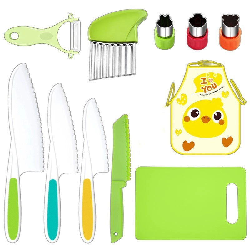 Casual Solid Color Plastic Chopping Board Fruit Knife 1 Set