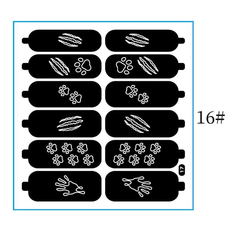 Hollow Leaves Series Nail Stickers Flowers Heart Star Self-adhesive Manicures Sticker For Nail Polish DIY Decorations Tips