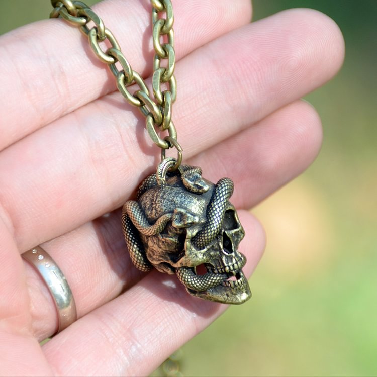 Medusa Snake Skull Pendant Gothic Necklace Punk Jewelry