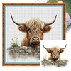 (Stamped/Counted) Highland Cow Baby-11CT Cross Stitch 40*40cm