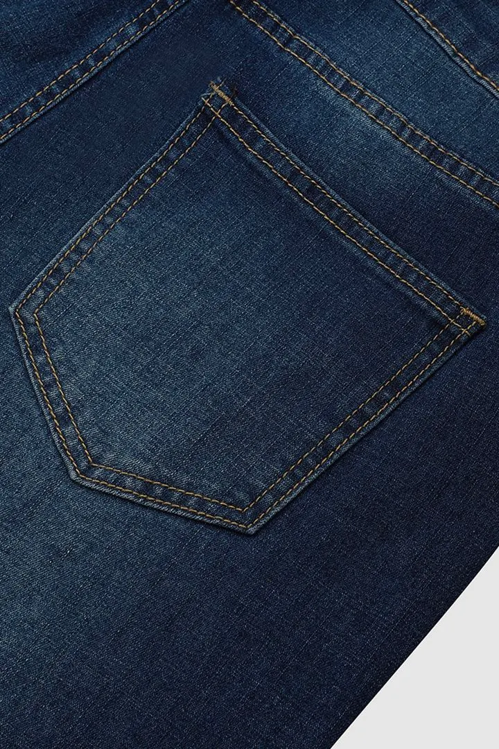 Denim Casual Loose Plain Jeans