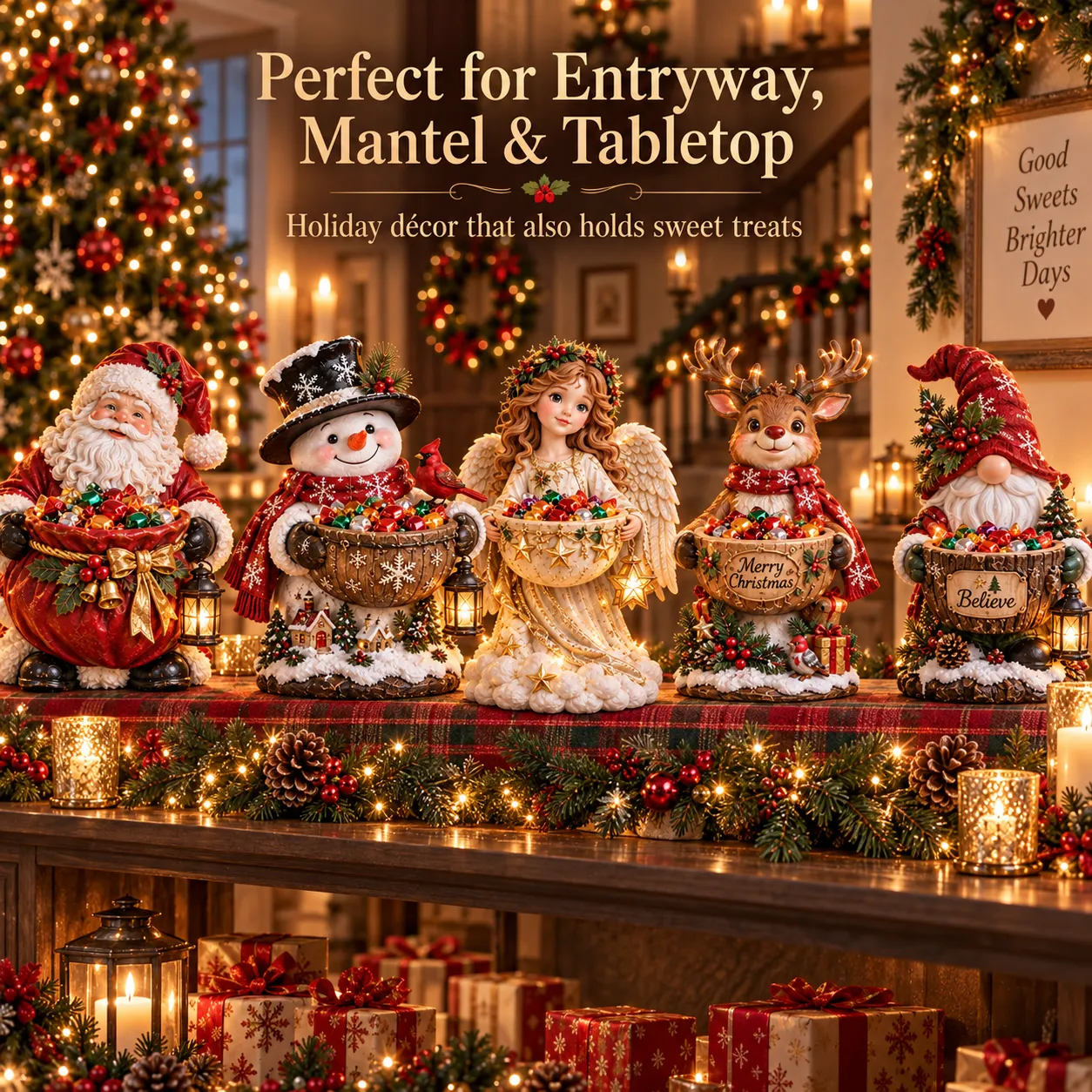 Christmas candy bowl holiday display