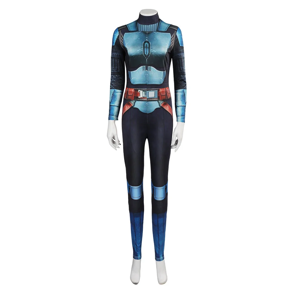 TV The Book Of Boba Fett The Mando Bo-Katan Kryze Blue Jumpsuit Outfits Cosplay Costume Halloween Carnival Suit