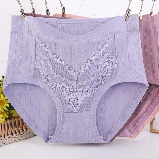 2022 Newest Plus Size LeakProof Lace Cotton Panties 