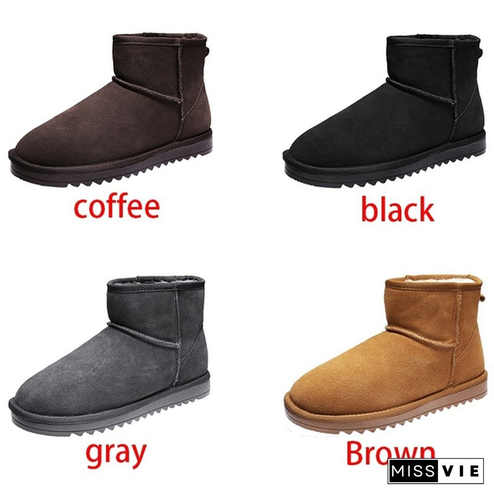 Men and Women Boots Kids Winter Snow Boots, Waterproof Non-slip Flat Round Head Comfortable Warm Little Male Girl Boots  Size28-47