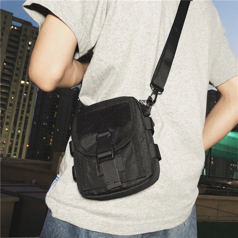 Inongge Fashion Men Messenger Bag Canvas Cell phone Shoulder Bag Small Crossbody Pack Small Travel Waist Pack Casual Chest Pouch Backpak