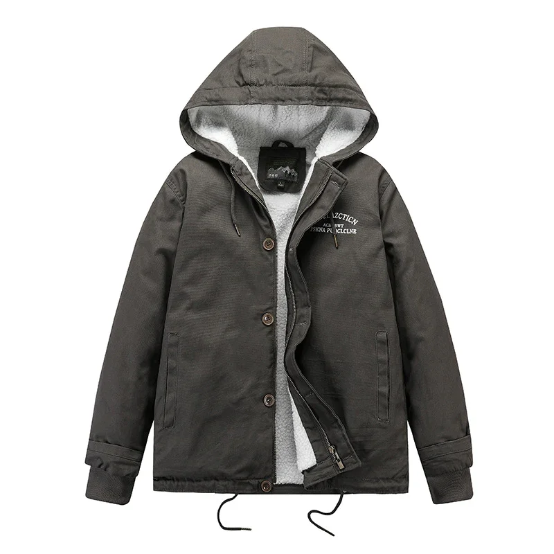 Men's Hooded Fleece Casual Winter Jacket