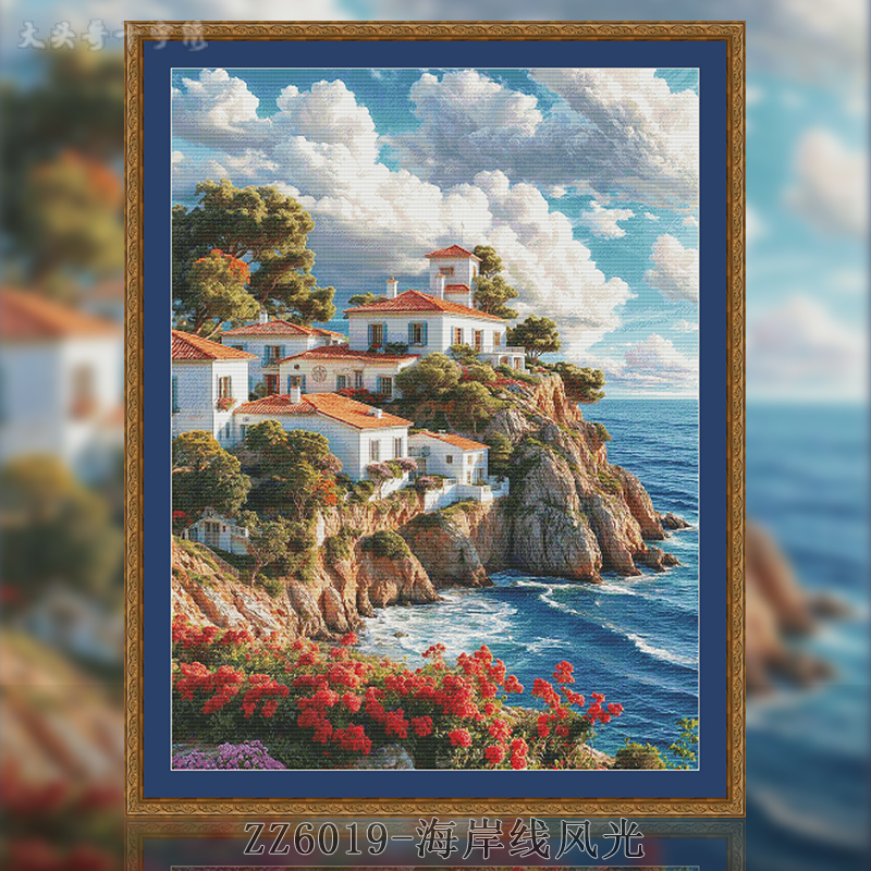 [ZZ6019-Coastline Scenery] Painting Fairy Cross Stitch