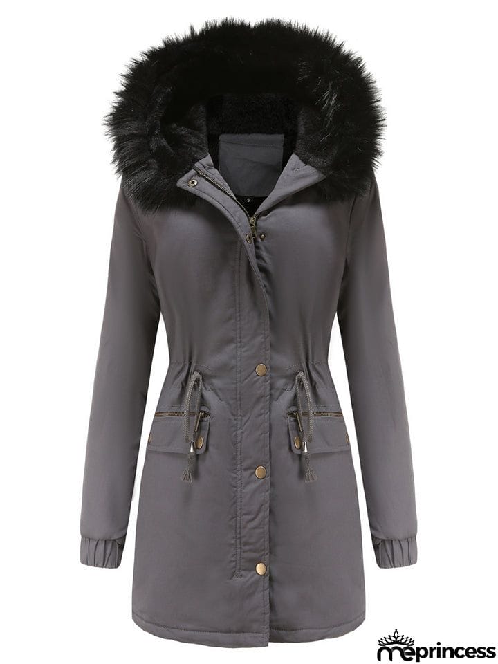 Women's Fleece Hooded Extra Warm Thicken Parka Coats