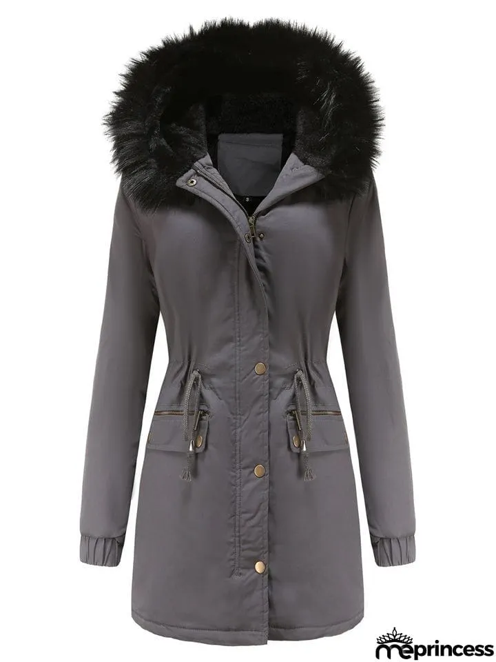 Women's Fleece Hooded Extra Warm Thicken Parka Coats