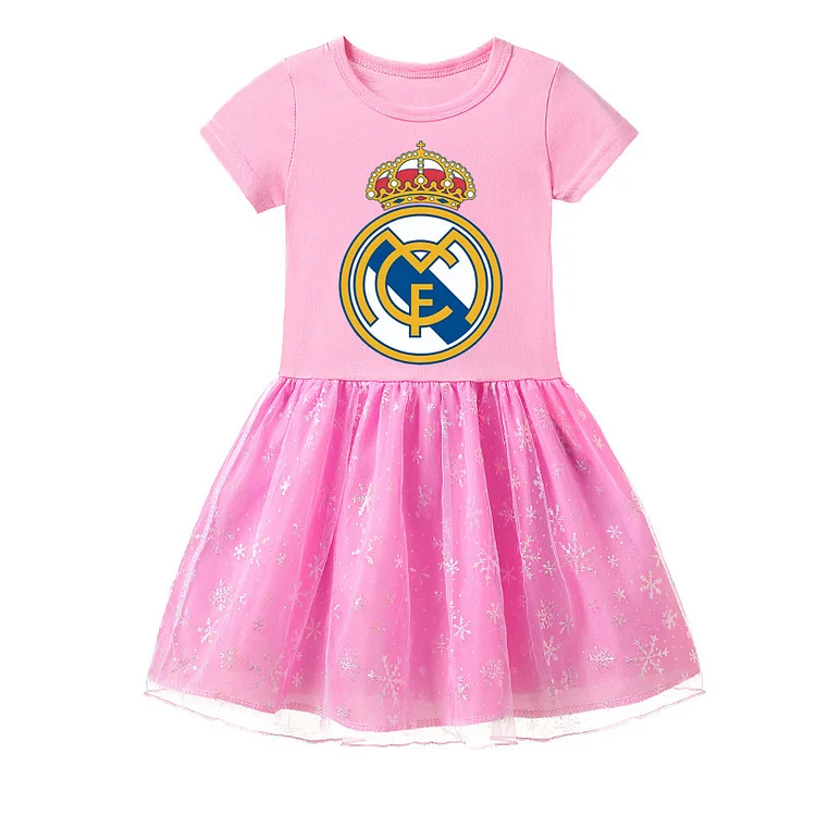 Mayoulove Real Madrid Mesh Skirt - Soccer Fan Clothing for Girls-Mayoulove