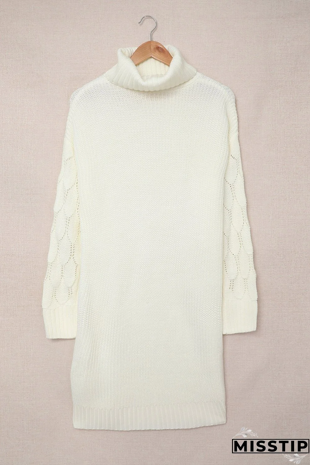 Plain Turtleneck Sweater Dress