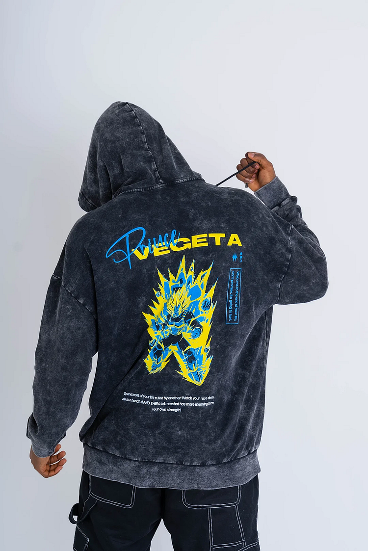 Vegeta - Acid Wash Hoodie