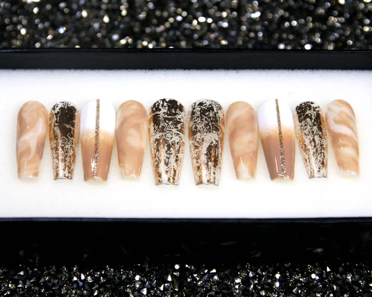 Golden Glitter Ombre Press On Nails
