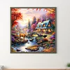 40x40cm Wald 5D DIY Vollbohrer rundes Diamantmalerei-Kit f&uuml;r die Wanddekoration zu Hause