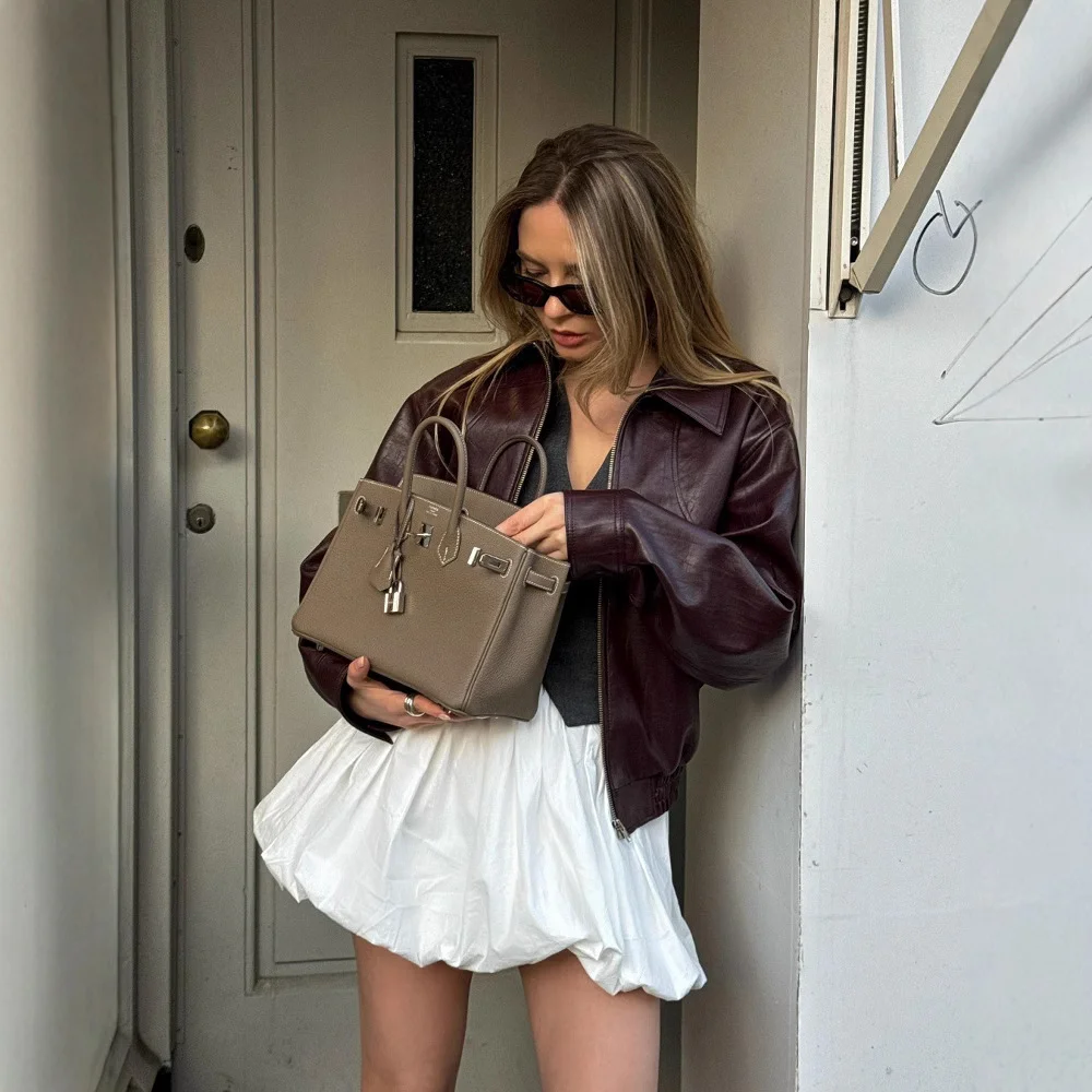 Nigikala Nigikala Women's Clothing Fashion Casual Leather Jacket Jacket