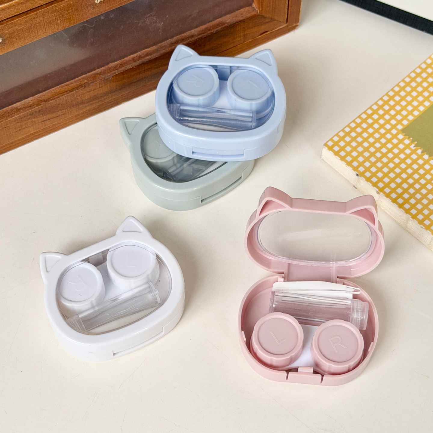 Cute Cat-Ear Coloured Contact Lens Case