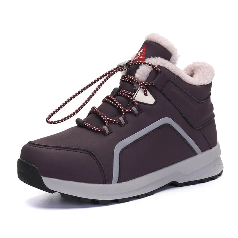 Nine o'clock Quality Men Plush Boots New Arrivals Fashion Couple Shoes Outdoor Lace-up Slip Resistant Footwear Casual High-top