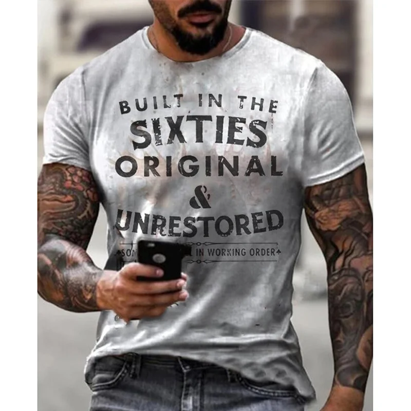Men'S Letter Print Short Sleeve T-Shirt