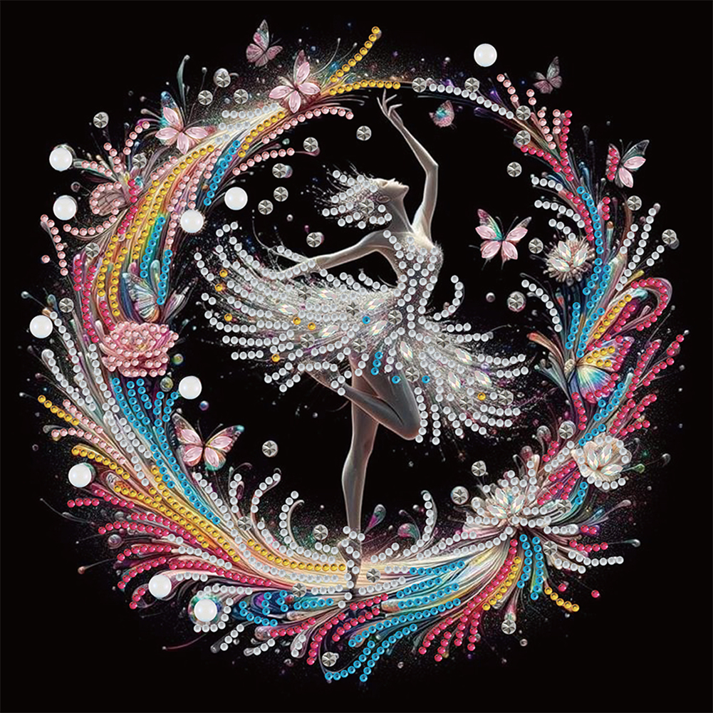 Dancing Girl 30*30cm(canvas) special shaped drill diamond painting