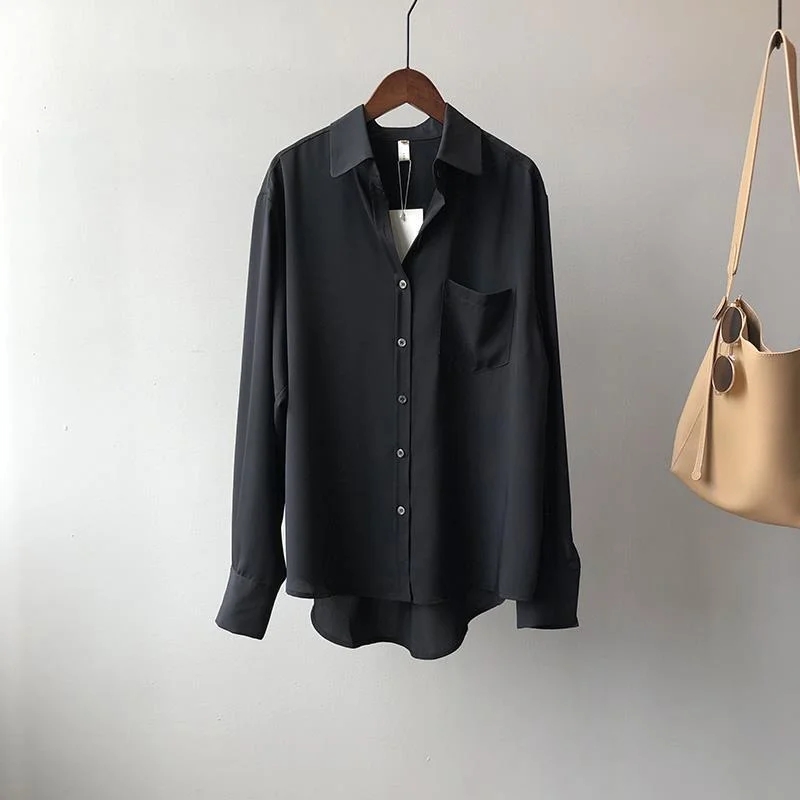 Uveng Uveng Women 2025 Autumn New Korean Version Of Loose Solid Color Design Sense Of Small Casual Long-Sleeved Top