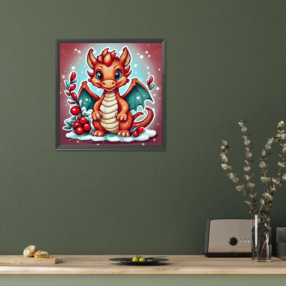 Full Round Diamond Painting 30*30cm - Little Dragon